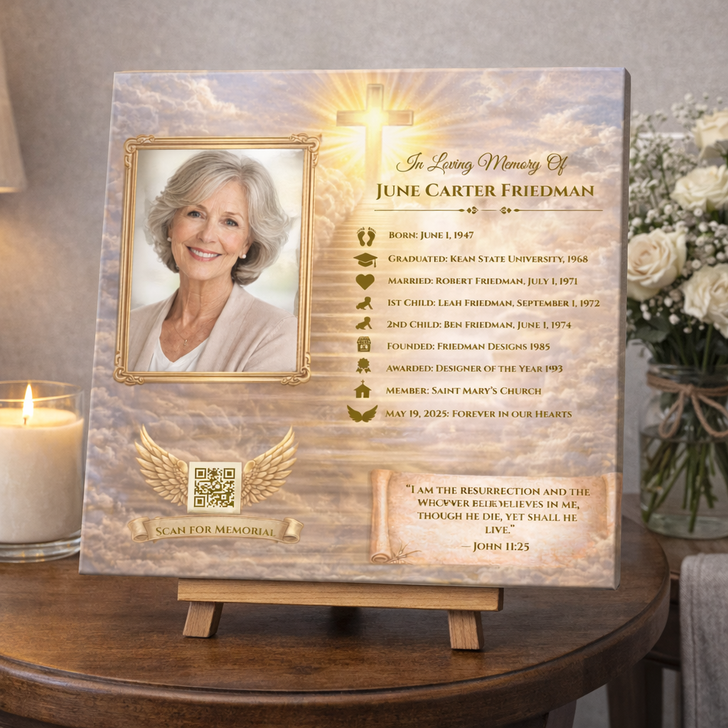 Christian Memorial Canvas – Personalized Tribute with Photo